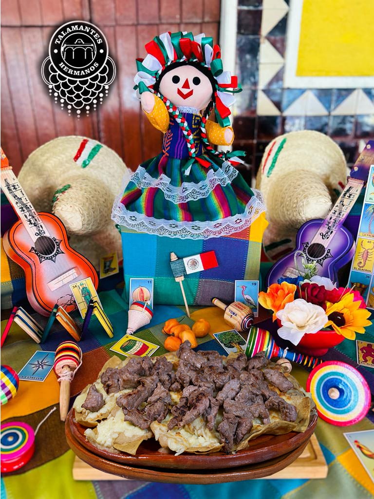 Queso fundido con arrachera
